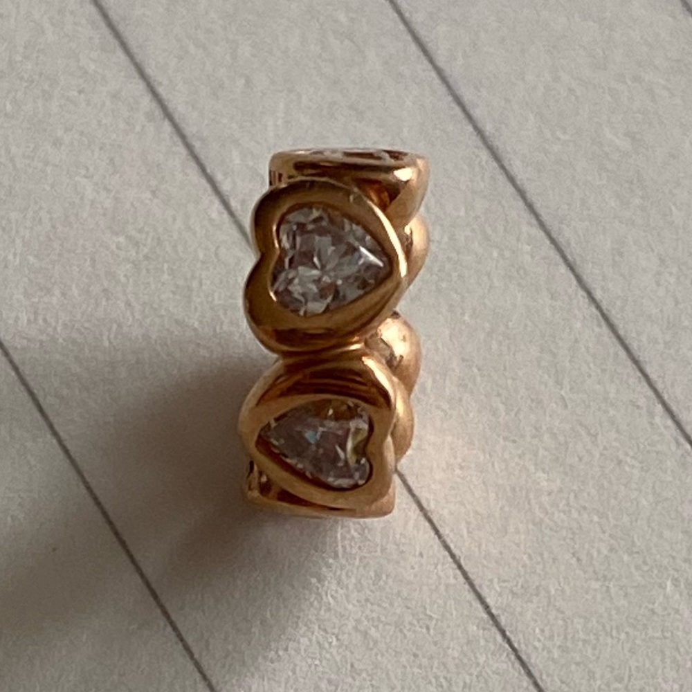 Pandora rose gold hearts spacer charm